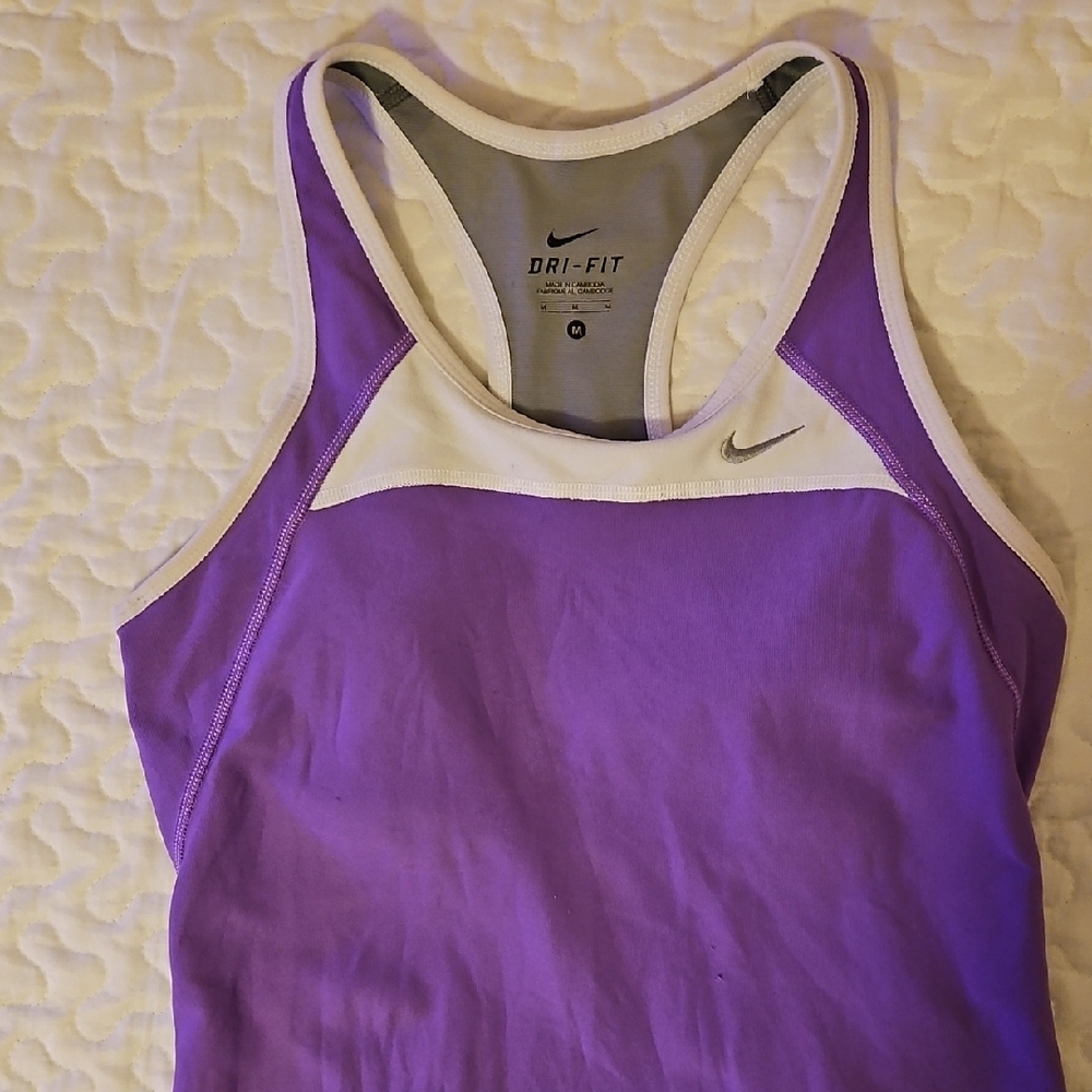 Nike Purple and White Athletic Tank